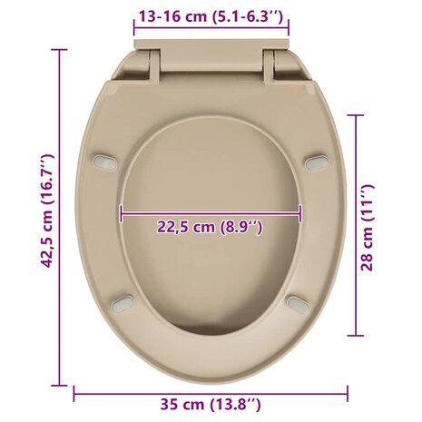 Toiletbril soft-close ovaal beige 10