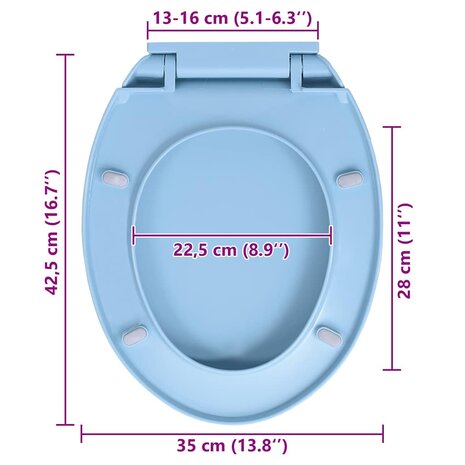 Toiletbril soft-close ovaal blauw 10