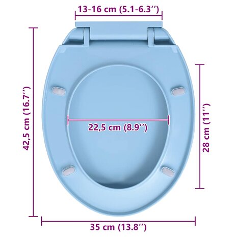 Toiletbril soft-close en quick-release ovaal blauw 10