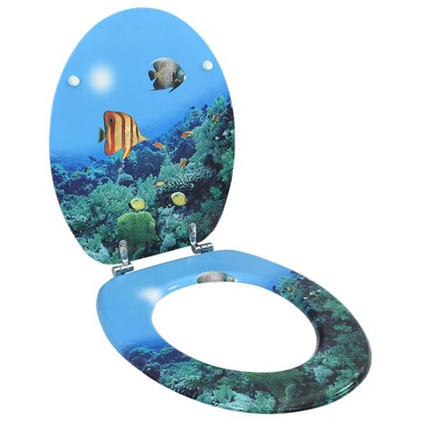 Toiletbril met deksel diepzee MDF 1