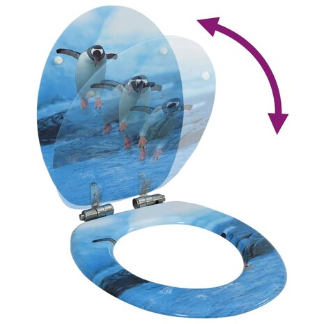 Toiletbril met soft-close deksel pingu&iuml;n MDF 2
