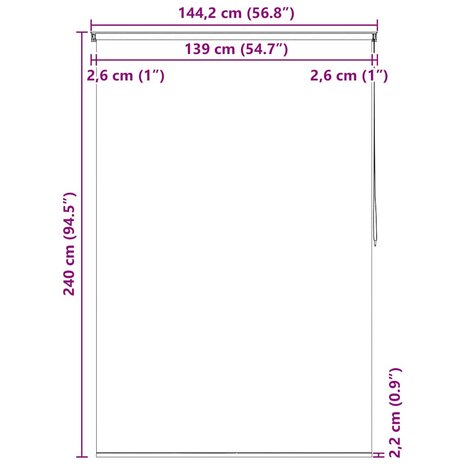  Rolgordijn voor douche cirkel 140x240 cm 10