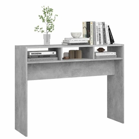 Wandtafel 105x30x80 cm bewerkt hout betongrijs 6