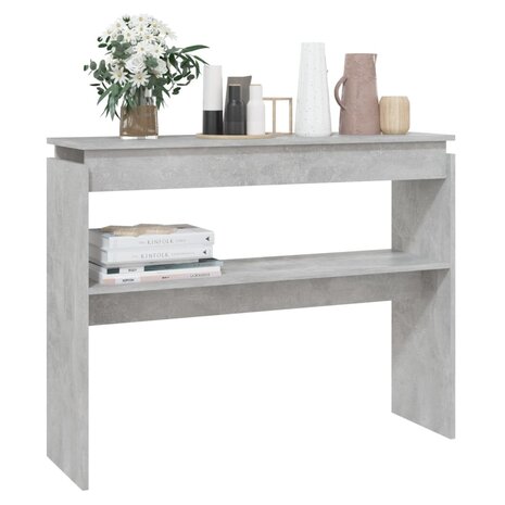 Wandtafel 102x30x80 cm bewerkt hout betongrijs 5