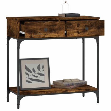 Wandtafel 75x34,5x75 cm bewerkt hout gerookt eikenkleurig 7