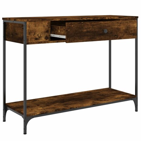 Wandtafel 100x34,5x75 cm bewerkt hout gerookt eikenkleurig 3