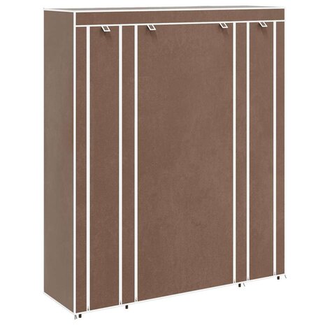 Kledingkast met vakken en stangen 45x150x176 cm stof bruin   2