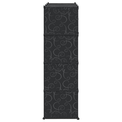 Kast met 9 vakken modulair 109x36,5x143 cm zwart en wit  5