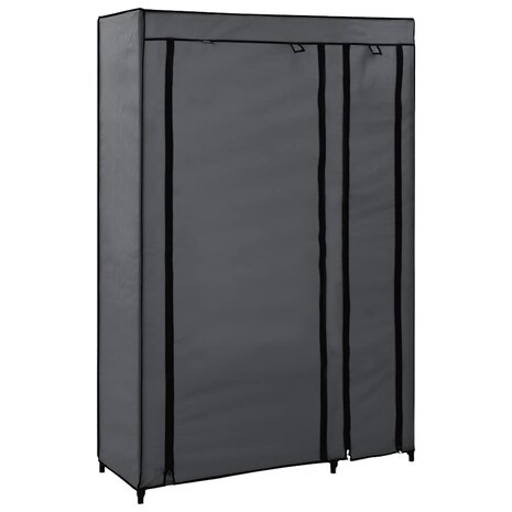 Kledingkast opvouwbaar 110x45x175 cm stof grijs 3