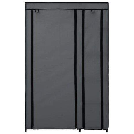 Kledingkast opvouwbaar 110x45x175 cm stof grijs 4