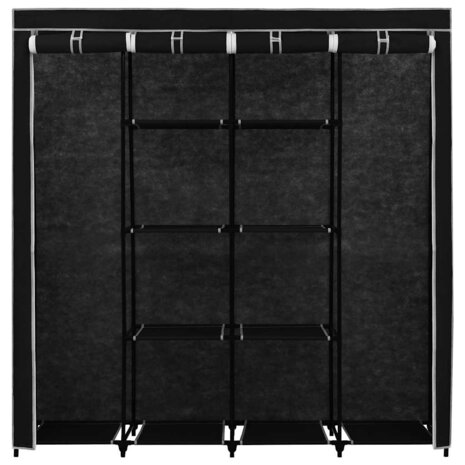 Kledingkast met 4 vakken 175x45x170 cm zwart 5