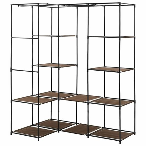 Hoekkledingkast 130x87x169 cm bruin 4
