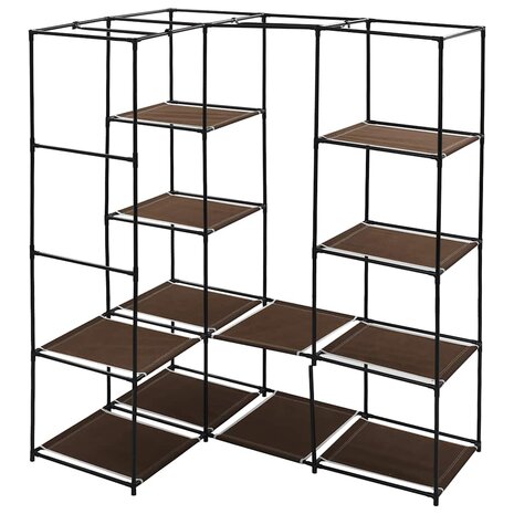 Hoekkledingkast 130x87x169 cm bruin 5