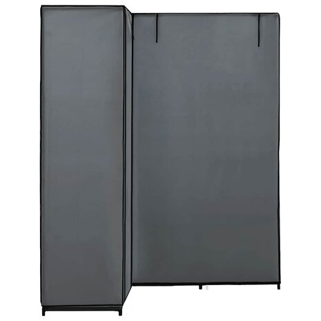 Hoekkledingkast 130x87x169 cm grijs 5