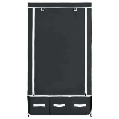 Kledingkast 87x49x159 cm stof zwart 3