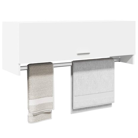 Kledingkast 100x32,5x35 cm bewerkt hout wit 3