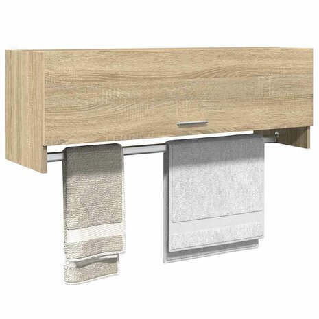 Kledingkast 100x32,5x35 cm bewerkt hout sonoma eikenkleurig 3