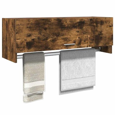 Kledingkast 100x32,5x35 cm bewerkt hout gerookt eikenkleurig 4