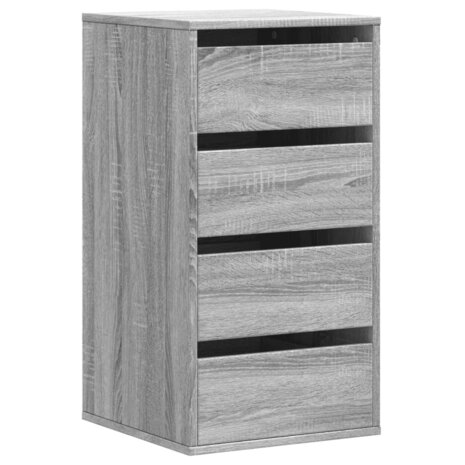 Ladekast 40x41x76 cm bewerkt hout grijs sonoma eikenkleurig 2