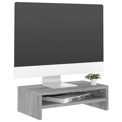Monitorstandaard 42x24x13 cm bewerkt hout grijs sonoma eiken 3