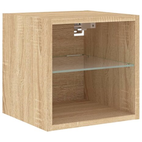 Tv-wandmeubel met LED-verlichting 30x28,5x30 cm sonoma eiken 6