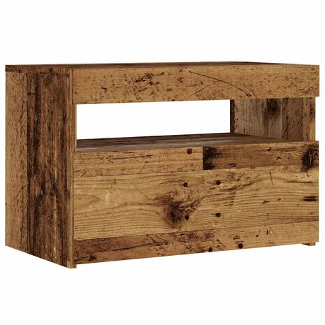 Tv-meubel met LED 60x35x40 cm bewerkt hout oud hout 6
