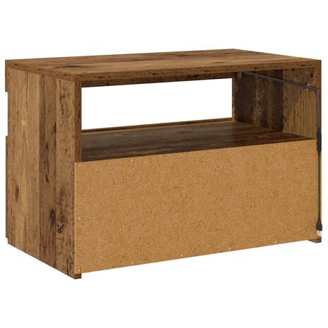 Tv-meubel met LED 60x35x40 cm bewerkt hout oud hout 8