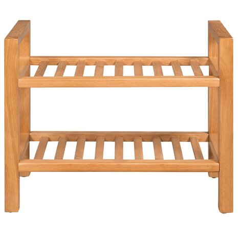 Schoenenrek met 2 schappen 50x27x40 cm massief eikenhout 2