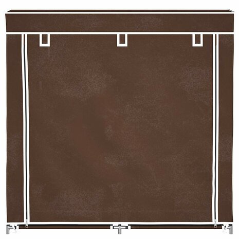 Schoenenkast met hoes 115x28x110 stof bruin  4