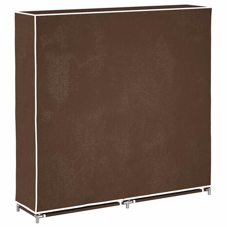 Schoenenkast met hoes 115x28x110 stof bruin  6