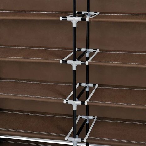 Schoenenkast met hoes 115x28x110 stof bruin  8