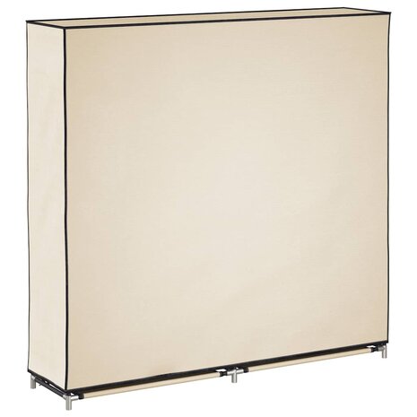 Schoenenkast met hoes 115x28x110 cm stof cr&egrave;me 6