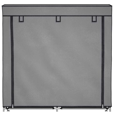 Schoenenkast met hoes 115x28x110 cm stof grijs 4