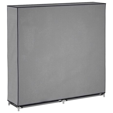Schoenenkast met hoes 115x28x110 cm stof grijs 6