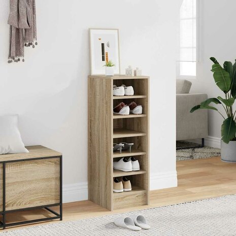 Schoenenkast 31,5x35x90 cm bewerkt hout sonoma eikenkleurig 1