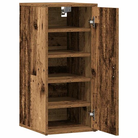 Schoenenkast 32x35x70 cm bewerkt hout oud houtkleurig 5