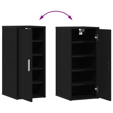 Schoenenkast 32x35x70 cm spaanplaat zwart eikenkleurig 11