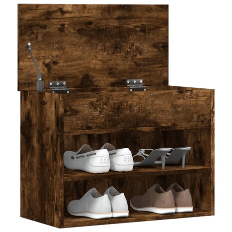 Schoenenbank 60x30x45 cm bewerkt hout gerookt eikenkleurig 8