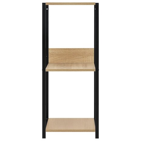 Boekenkast 33,5x39,6x79,7 cm bewerkt hout zwart en eikenkleurig 3