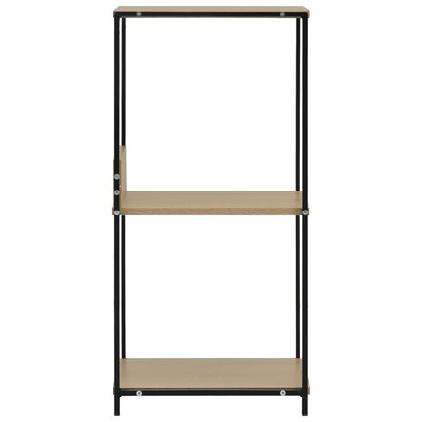 Boekenkast 33,5x39,6x79,7 cm bewerkt hout zwart en eikenkleurig 4