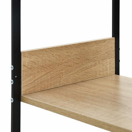 Boekenkast 33,5x39,6x79,7 cm bewerkt hout zwart en eikenkleurig 5