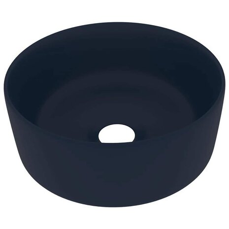 Wastafel rond 40x15 cm keramiek mat donkerblauw 2