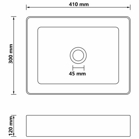Wastafel 41x30x12 cm keramiek mat lichtblauw 6