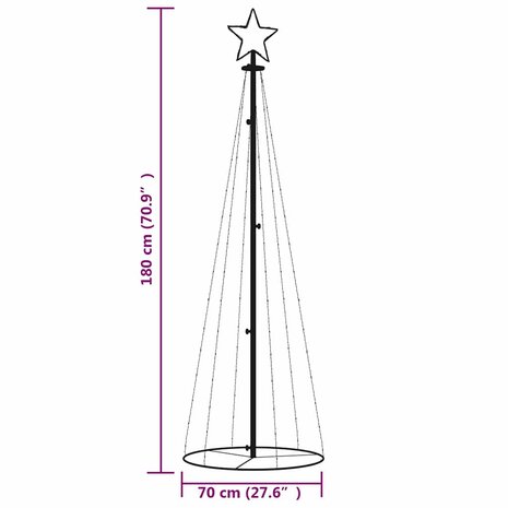 Kegelkerstboom 108 LED's 70x180 cm warmwit 10