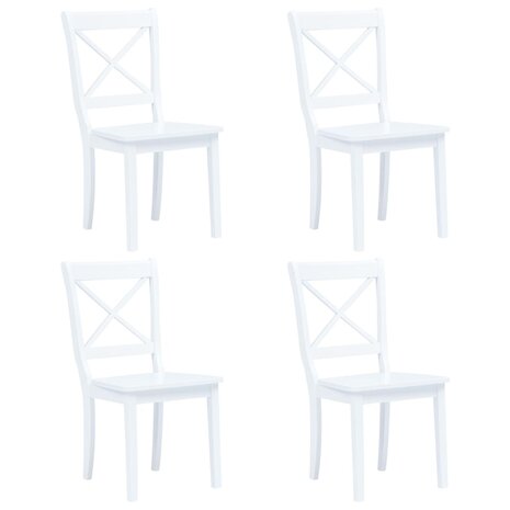 5-delige Eethoek massief rubberwood wit 2