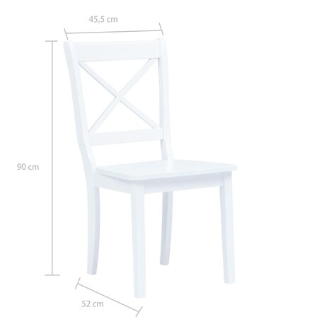 5-delige Eethoek massief rubberwood wit 12