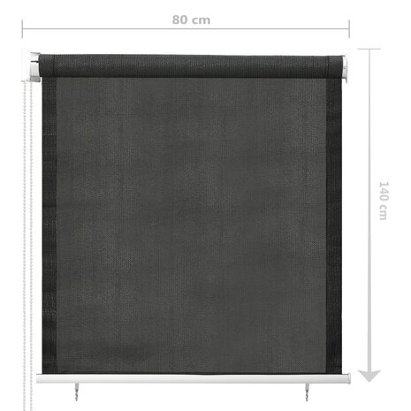 Rolgordijn voor buiten 80x140 cm antracietkleurig 6