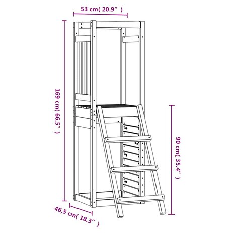 Speelhuis 53x46,5x169 cm massief douglashout 8