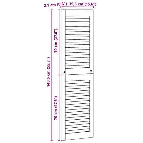 Kastdeur 4 pcs Naturel 140,5 x 2,1 x 39,5 cm Massief grenenhout 10