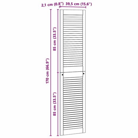 Kastdeur 4 pcs Naturel 170 x 2,1 x 39,5 cm Massief grenenhout 11